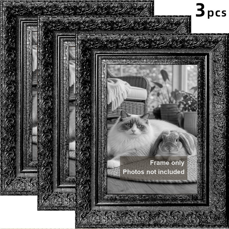 Cadre photo 3 pièces 11 "x 14" noir pour décoration de voyage, 11" W x 14" H, 3, Black