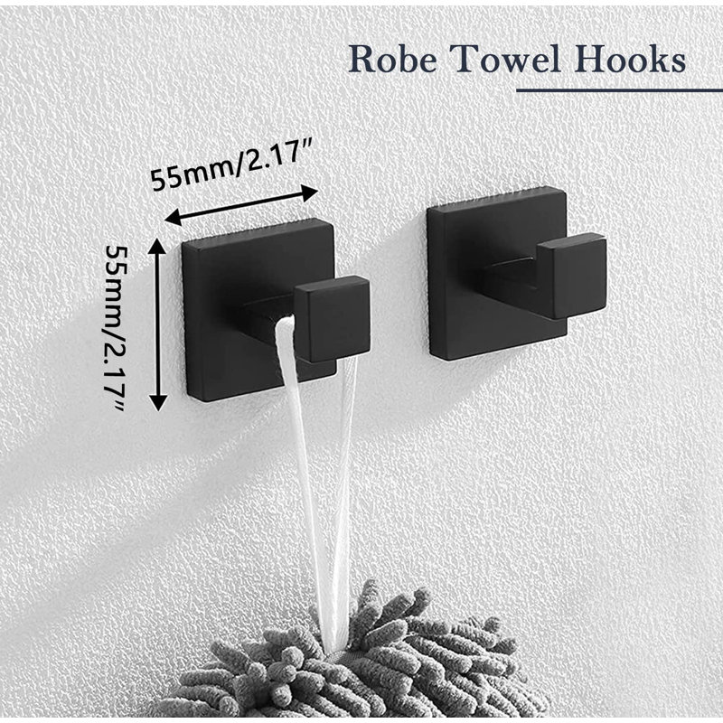 Ensemble d'accessoires de quincaillerie de salle de bain 5 pièces, ensemble de barre à serviettes en acier inoxydable Sus304, porte-serviettes mural.