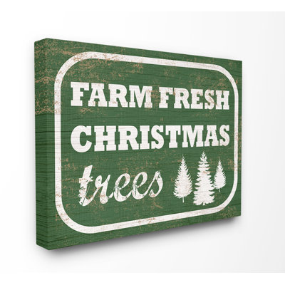 " Holiday Distressed Vintage Sign Farm Fresh Christmas Trees "