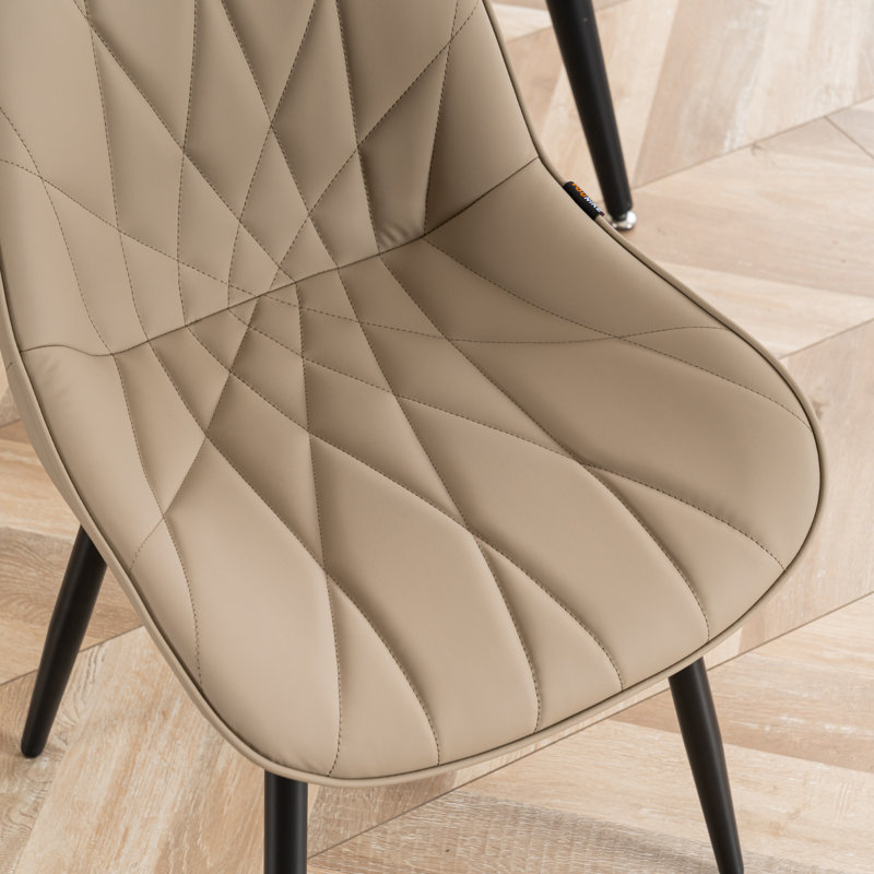 Chaise d'appoint rembourrée en similicuir Chardee, Kaki