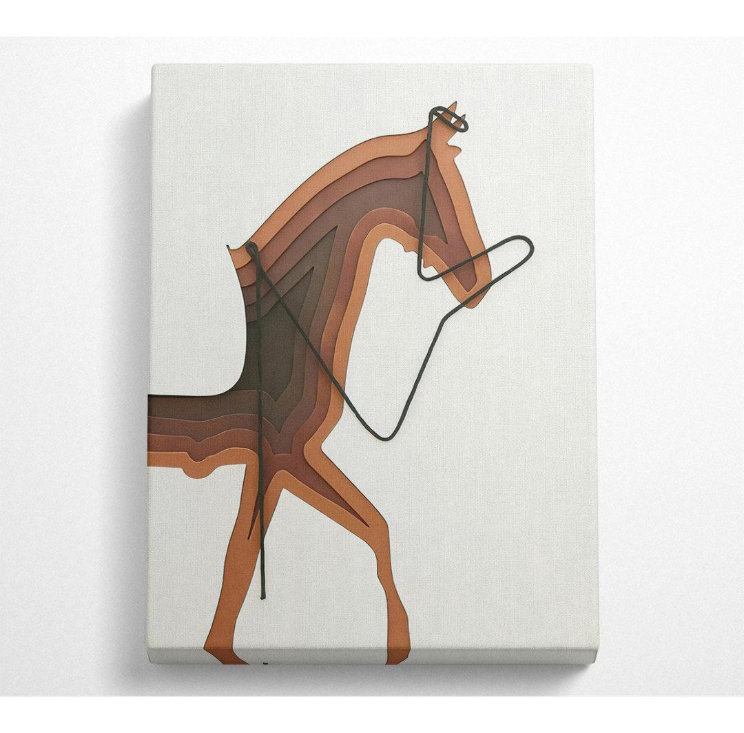 Brown Horse Lines - No Frame Kunstdrucke auf Leinwand