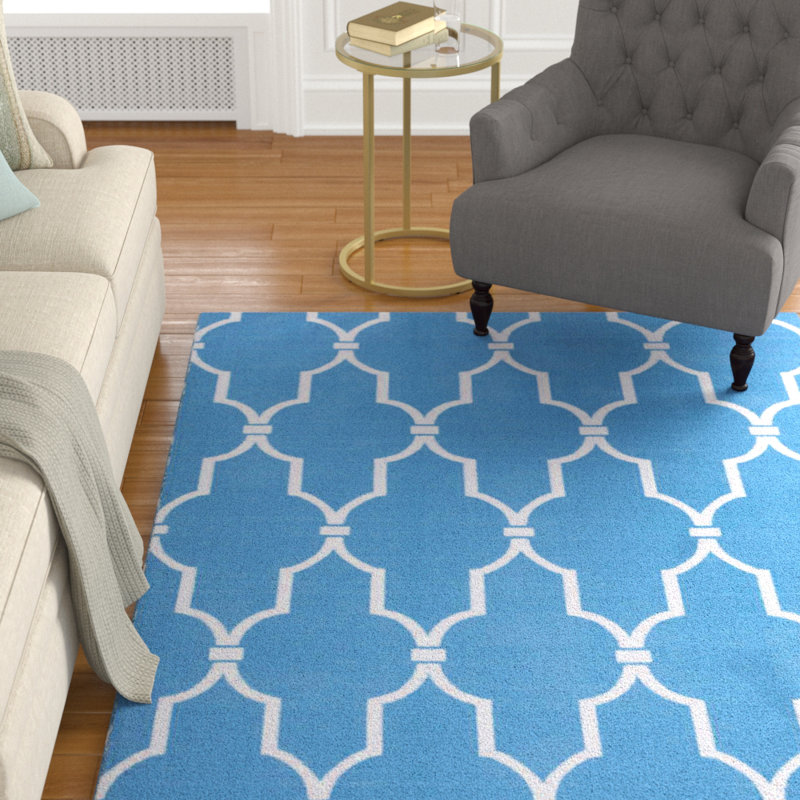 Tapis intérieur / extérieur bleu marine Bertran, Rectangle 7 pi 9 po x 10 pi 10 po