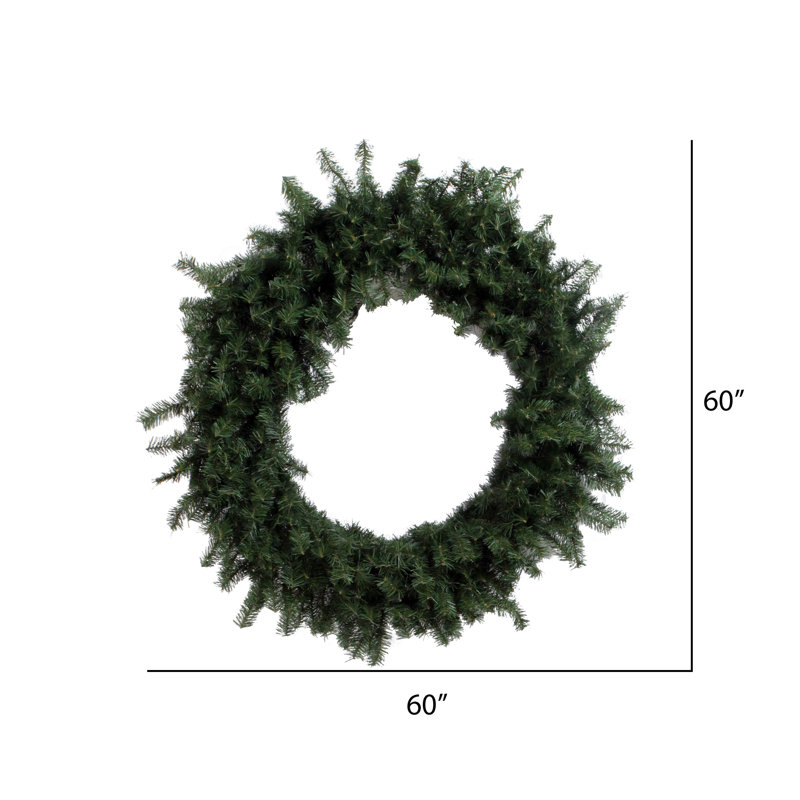 Artificial Canadian Pine Wreath Unlit, 60" H x 60" W x 5" D