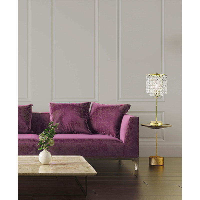 19"H GOLD CRYSTAL INSPIRED PULL TABLE LAMP (1PC/CTN) (0.43/4.22)