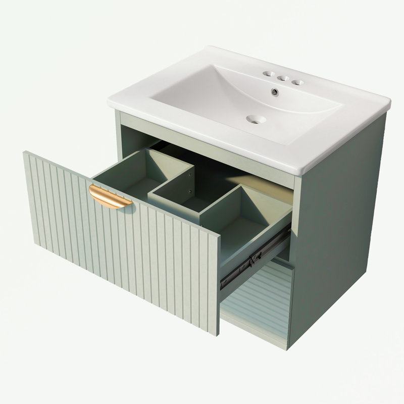 Rangement pour salle de bain Chaila, Vert