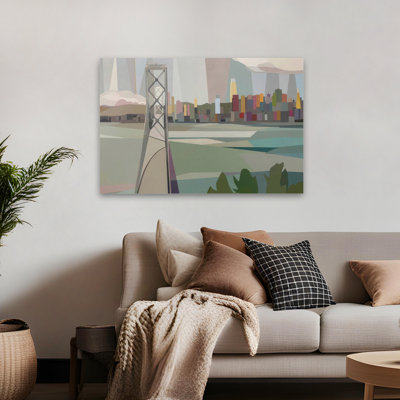 La ville vue de l'île au trésor - paysages contemporains, gens, lieux, ponts, art