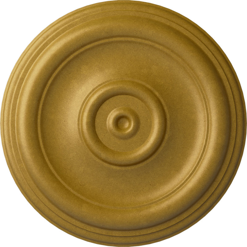 Médaillon de plafond traditionnel Endurathane, DO 12 po x P 1 po (convient aux auvents jusqu'à 2 3/4 po), finition dorée pharaons peinte à la main
