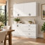 Armoire de rangement double blanche l 63 po x P 15,7 po x H 63 po
