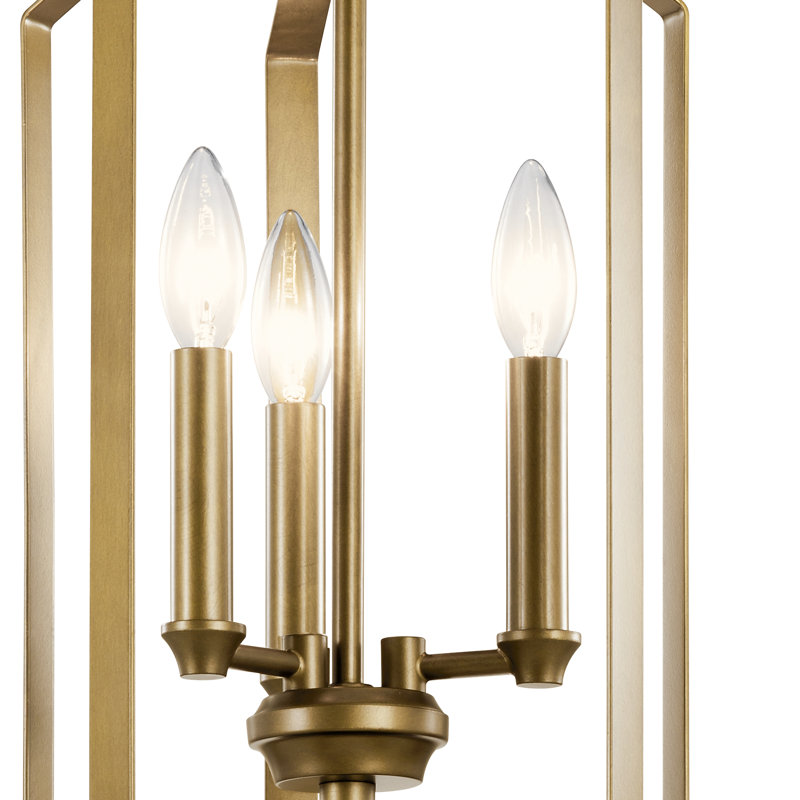 Lustre en laiton naturel à 3 lumières Morrigan