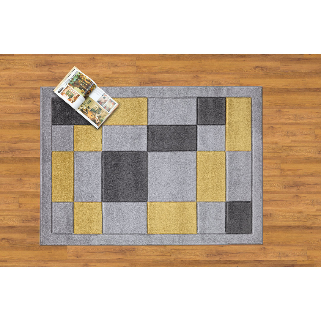 Durnin Power Loom Grey/Yellow Rug