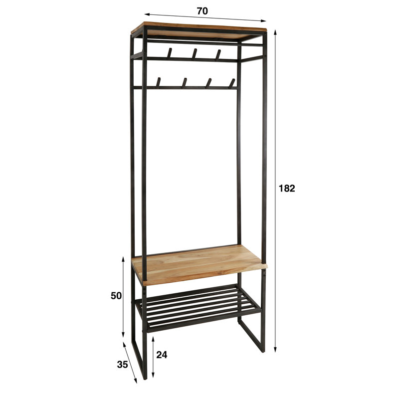 Aerolynn Hall Tree 70cm Wide with Shoe Storage