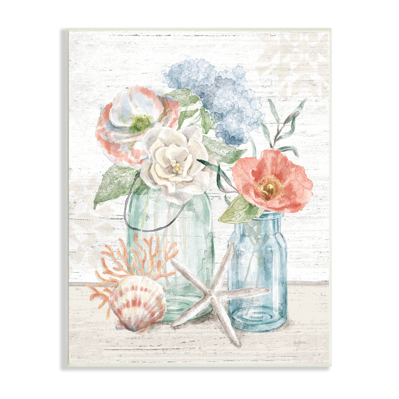 Art mural sur toile surdimensionné de fleurs de plage apaisantes par Mary Urban, H 30 po x l 24 po, Toile tendue