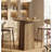 39.37" H Round Bar Table with Brown Wide Tabletop & Wood Pedestal Base-741001895