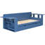 Grand lit de jour bleu avec mode bureau instantané et amovible pour les études à domicile-130155646