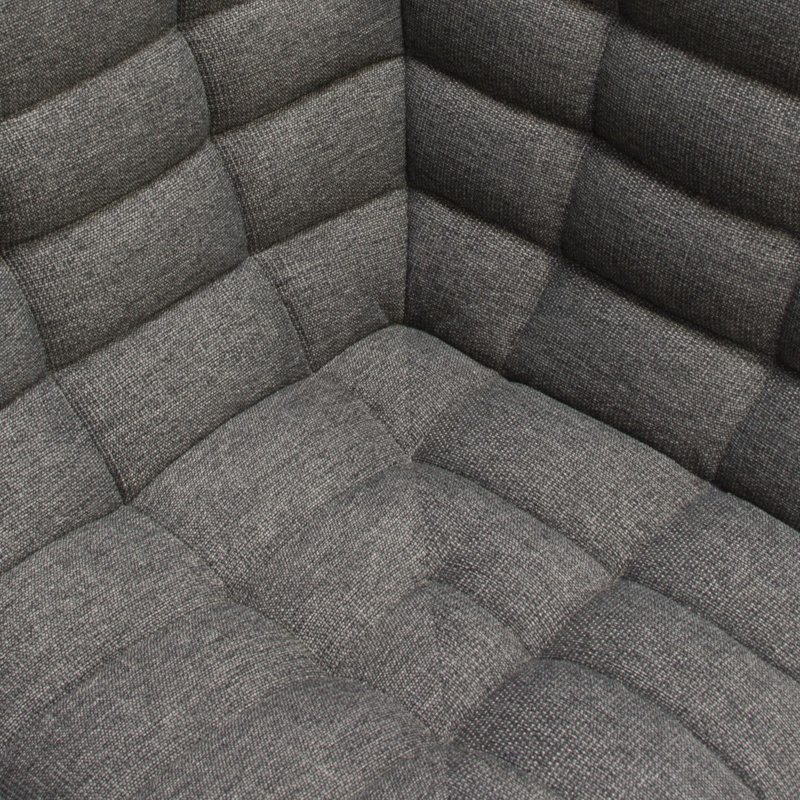 Marshall Grey Fabric 3-Piece Modular Sectional with Tufted Design