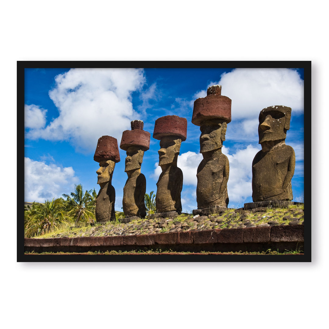 Gerahmtes Foto "Moai-Statuen auf der Osterinsel"