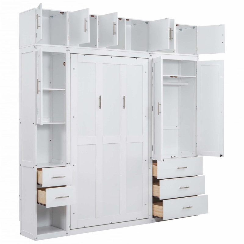Lit escamotable avec casiers et armoires Murphy, Simple