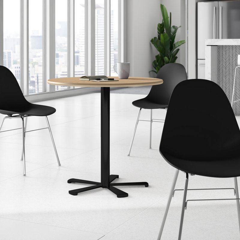 Table de salle à manger Slivno, H 29,5 po x l 35,5 po x P 35,5 po, Noir, Naturel