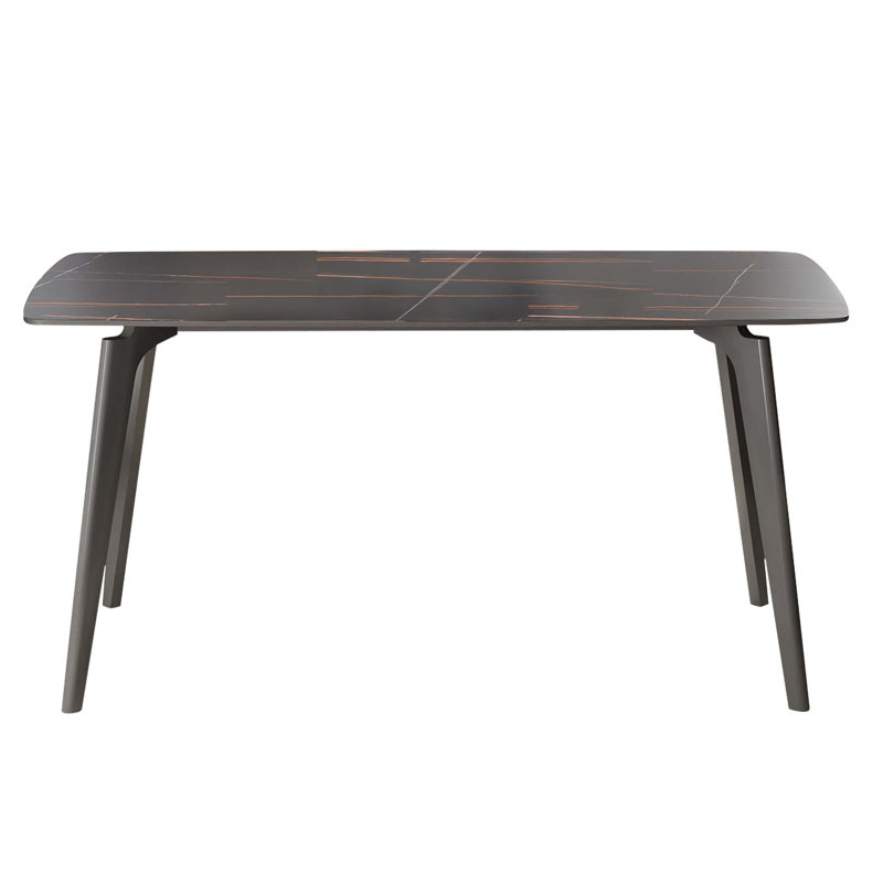 Table de salle à manger 62,99 po, Noir, Gris foncé