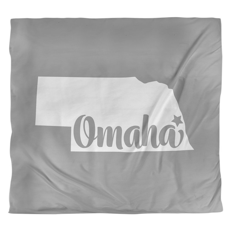 Housse de couette omaha nebraska, Housse de couette pour très grand lit, Gris, Microfibre