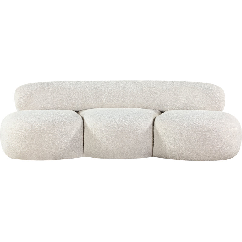 Isia Upholstered 88.5'' Sofa, Cream Boucle Fabric