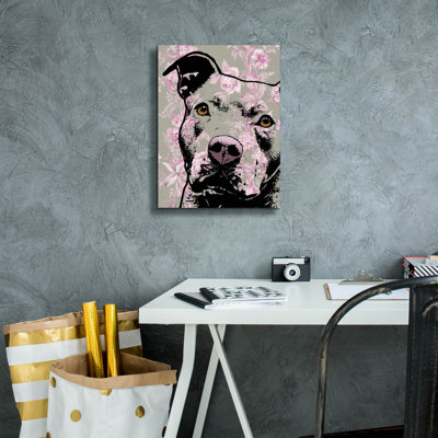 'Thoughtful Pit Bull' by Dean Russo Canvas Wall Art