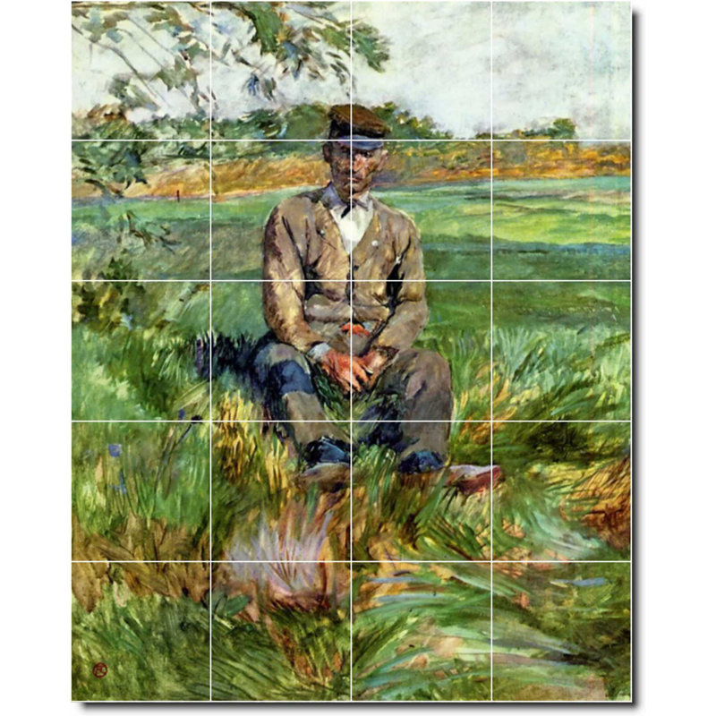 Carreau de peinture murale 32 po x 40 po 8 po x 8 po, Henri Henri Lautrec, peinture de campagne W08779