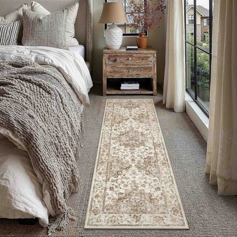 Tapis de cuisine antidérapant lavable à la machine (ensemble de 3), Brown