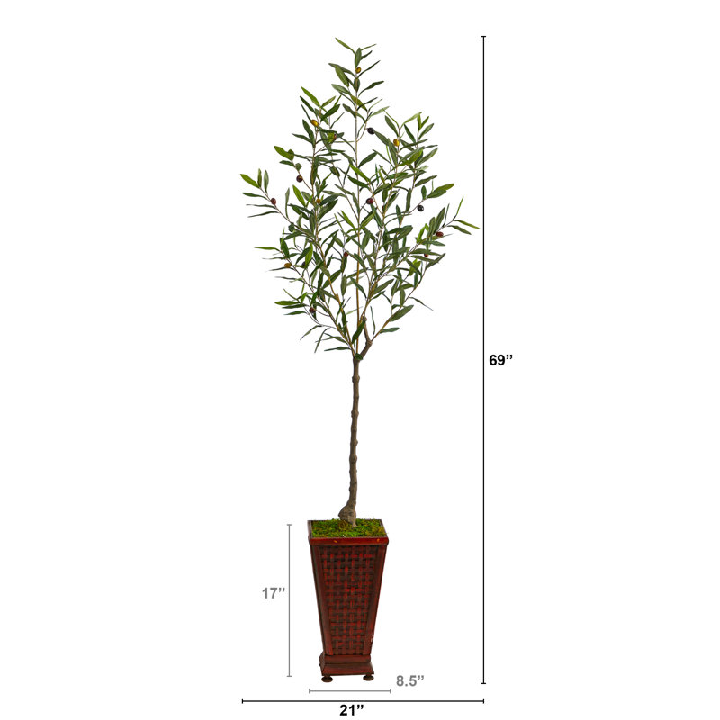 69 po. Olive artificielle en pot