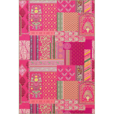 Tapis rose lavable à la machine