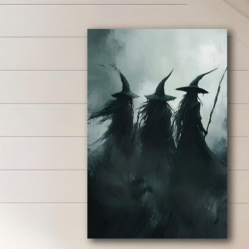 Witchs Horror Halloween Unframed Canvas Wall Art 24" X 36"