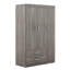 Armoire 3 portes avec 2 tiroirs, effet grain de bois gris (OLD SKU: LP006001)-594731456