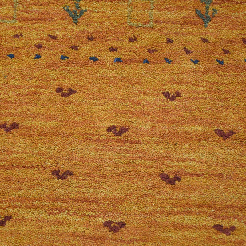 Hand-Knotted Round Orange Wool Area Rug 10'x10'