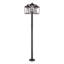 Multi Head Bronze Outdoor Post Light With Antique Brass Accents And Clear Glass-99373557