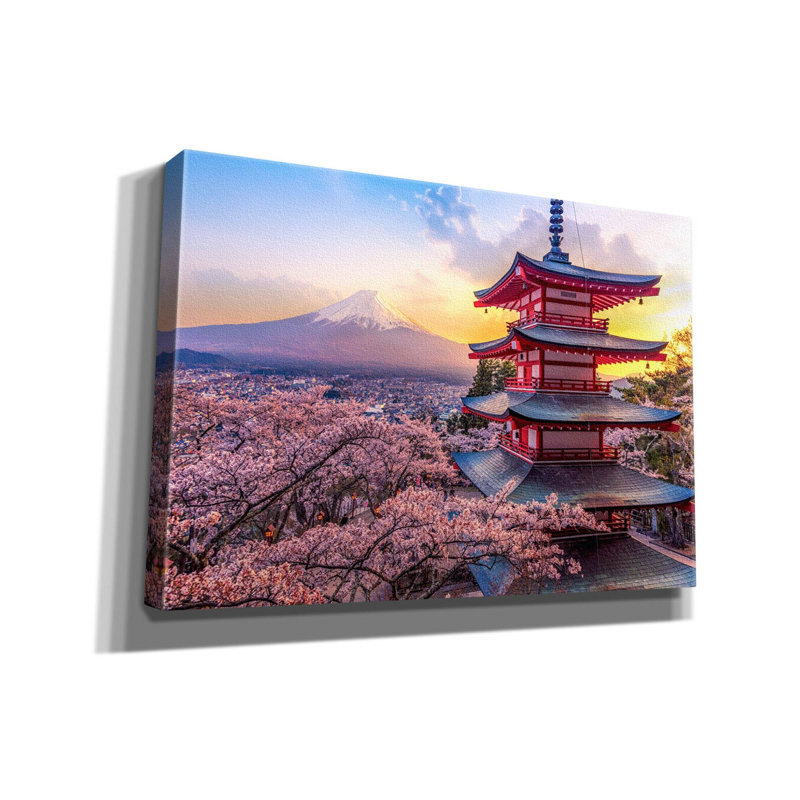 «Chureito Pagoda Japon» par Epic Portfolio, art mural sur toile, H 18 po x l 26 po x P 0,75 po