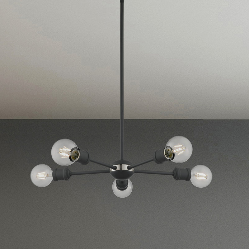 Lustre sphérique Spoutnik à 5 lumières, Gris scandinave