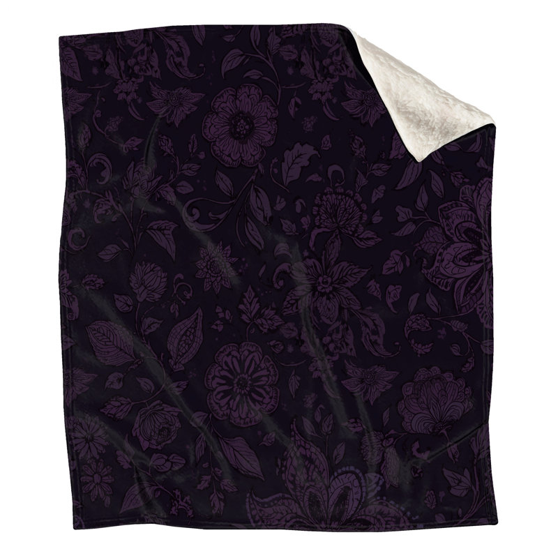 Couvertures mauves à motif floral, 60 po L x 80 po H