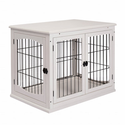 Dog Crate Furniture, Small Dog Cage End Table With Two Opening Sides, Lockable Door, Puppy Kennel Indoor, Cute And Decorative