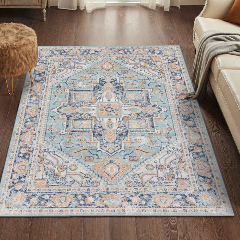 Tapis oriental bleu Sote, Rectangle 5 pi x 7 pi