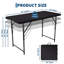 Table de jeu portative de 120 cm (4 pieds) à hauteur réglable et pliable en deux, en PEHD, avec poignée de transport, idéale pour le camping, les pique-niques et les fêtes.-138034330