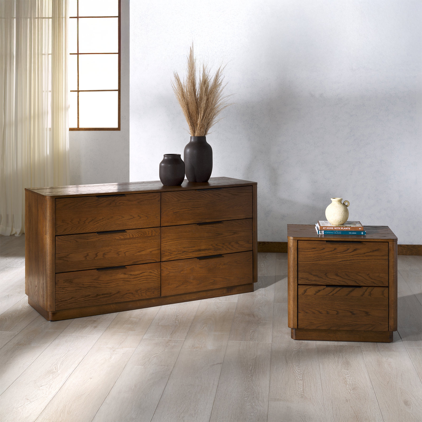 Tahani Bedroom Set, Walnut/Black