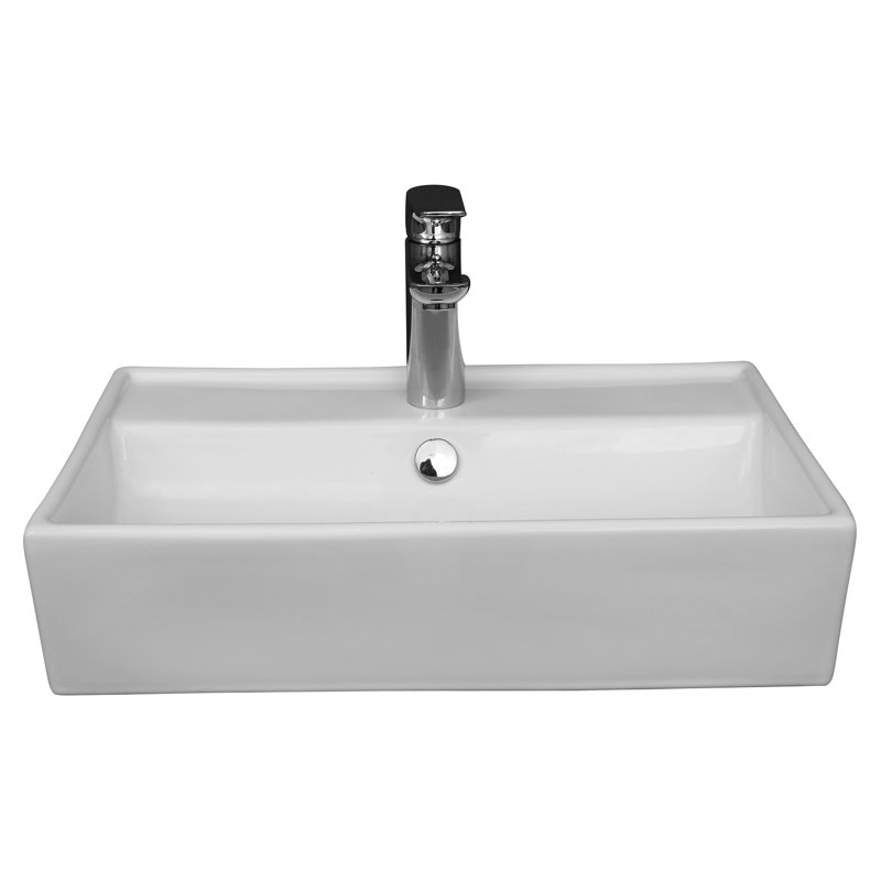 Barclay Lyons 12.5 " Vitreous China Rectangular Bathroom Sink and Overflow Hole