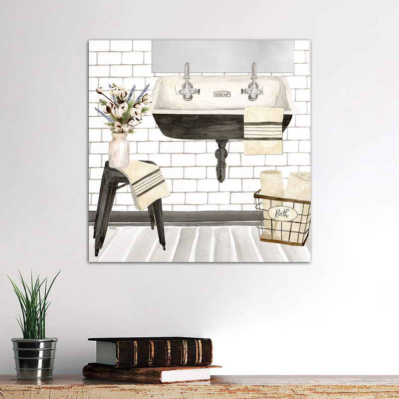 Farmhouse Bath II Sink 1 Piece Wrapped Canvas Painting, 66.04 cm H x 66.04 cm W x 1.91 cm D