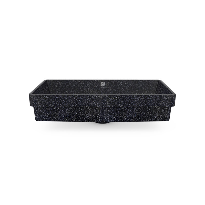 Woodio Cube60 15.75'' Wood Rectangular Bathroom Sink, Char