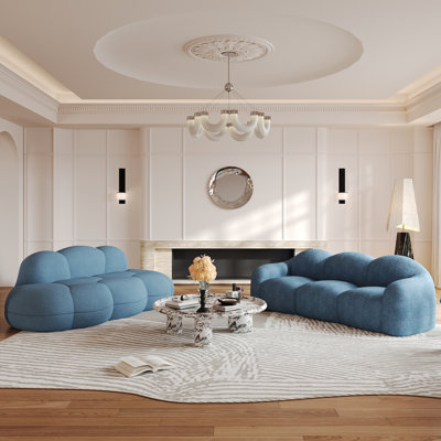 Ensemble de canapé mixte sans accoudoirs et avec accoudoirs Cloud, ensemble de salon en peluche compressé sans assemblage