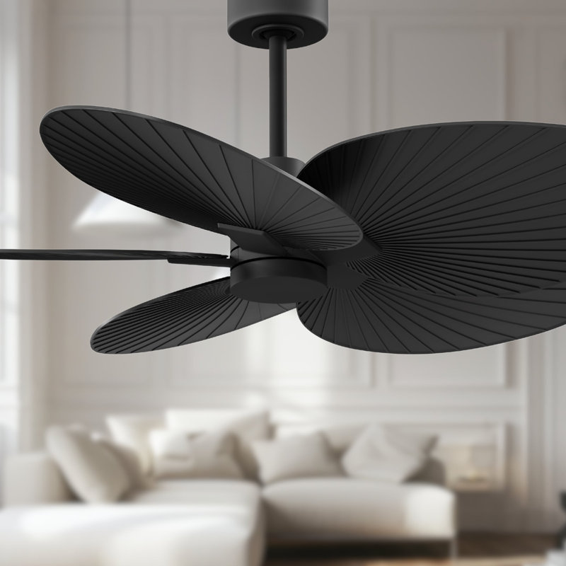 Alessandra Tropical - Five Blade Ceiling Fan - Matte White Finish - Matte White Blades, Matte Black, Matte Black