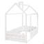{Les lattes ne sont pas incluses} Structure de lit simple en bois avec clôture-124917347