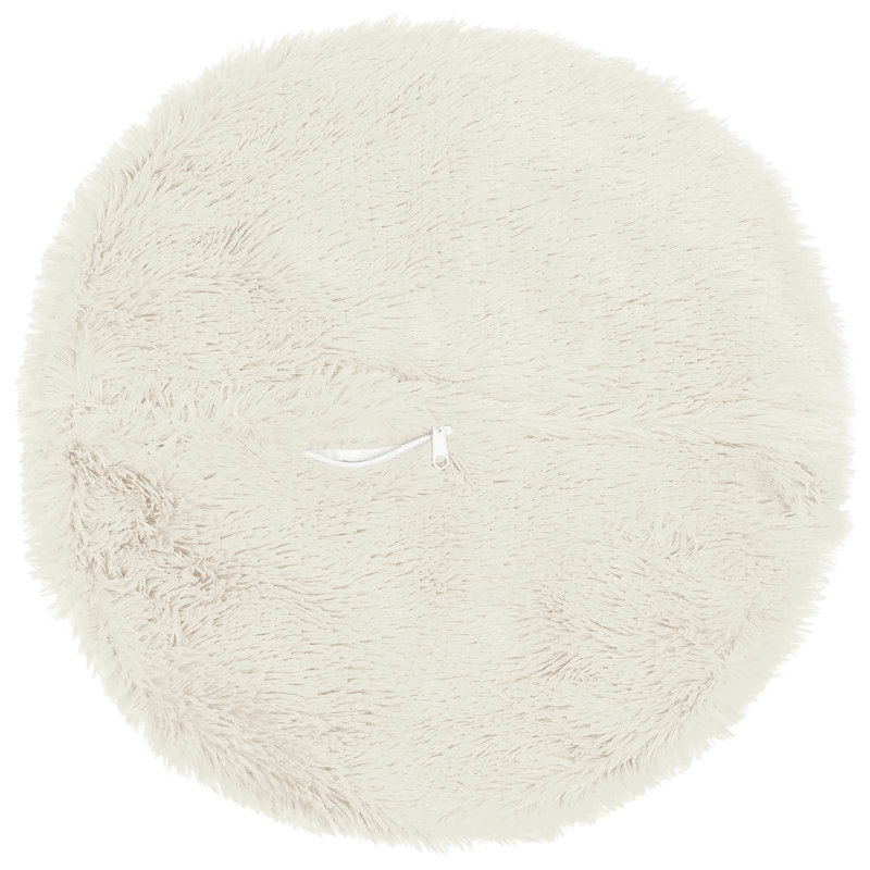 Light Green Cushion Cover, Round 60cm, White