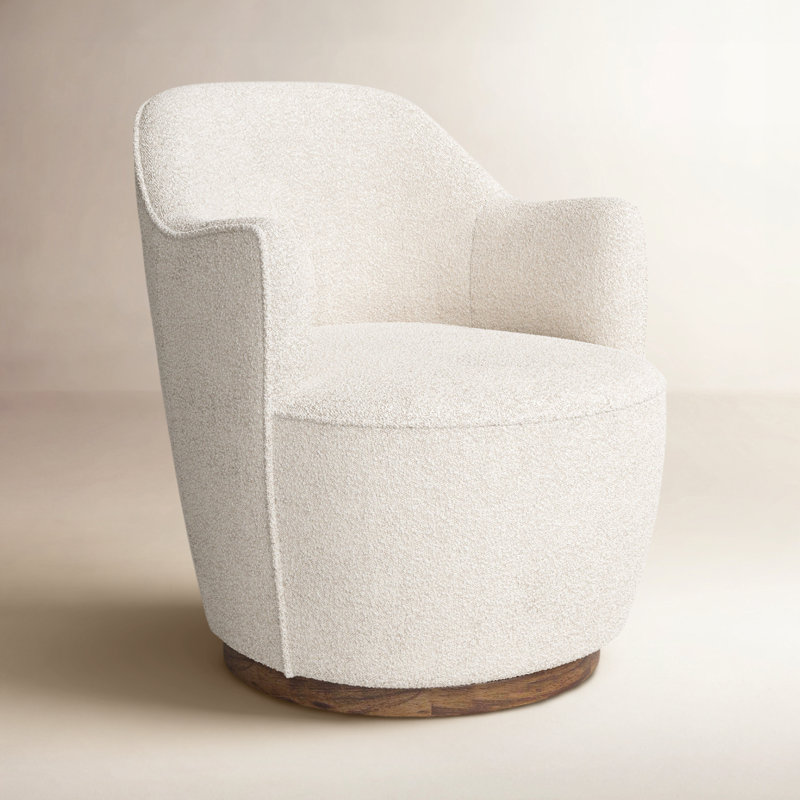 Aurora Wide Swivel Armchair, Knoll Natural Boucle