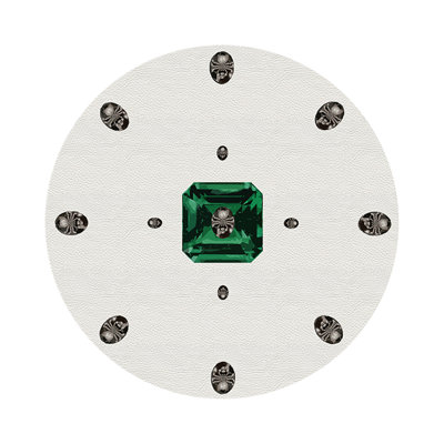 Asscher Vegan Leather Round Pebble Placemat